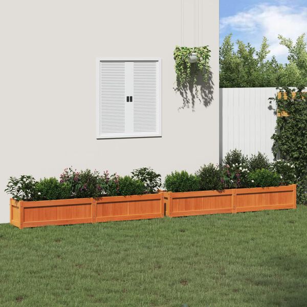 vidaXL Jardini&egrave;res 2 pcs cire marron bois de pin massif