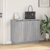 vidaXL Buffet LED Gris Sonoma 90 x 32 x 75 cm Bois d'ingénierie
