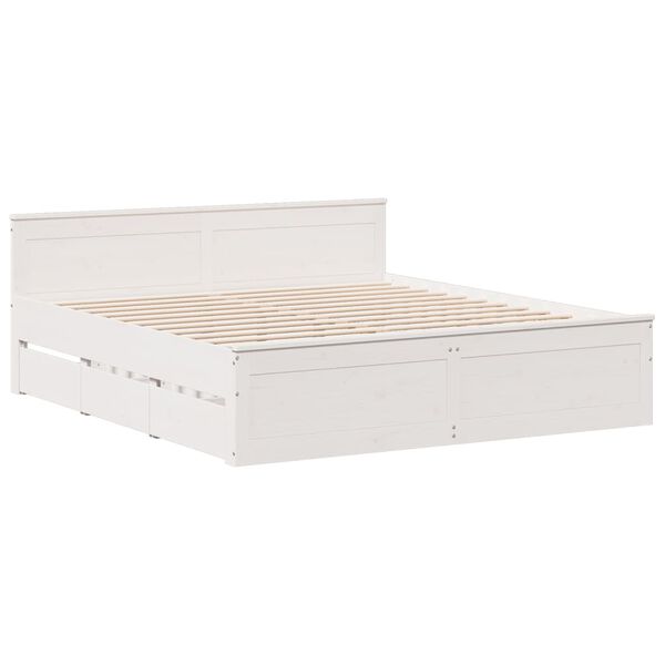 vidaXL Cadre de lit sans matelas avec t&ecirc;te de lit 200x200 cm bois pin