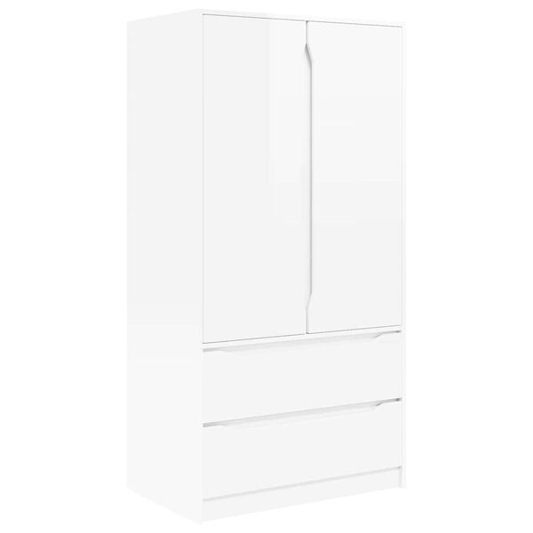 vidaXL Armoire Blanc Brillant 79,5 x 49 x 156 cm Bois d&rsquo;ing&eacute;nierie
