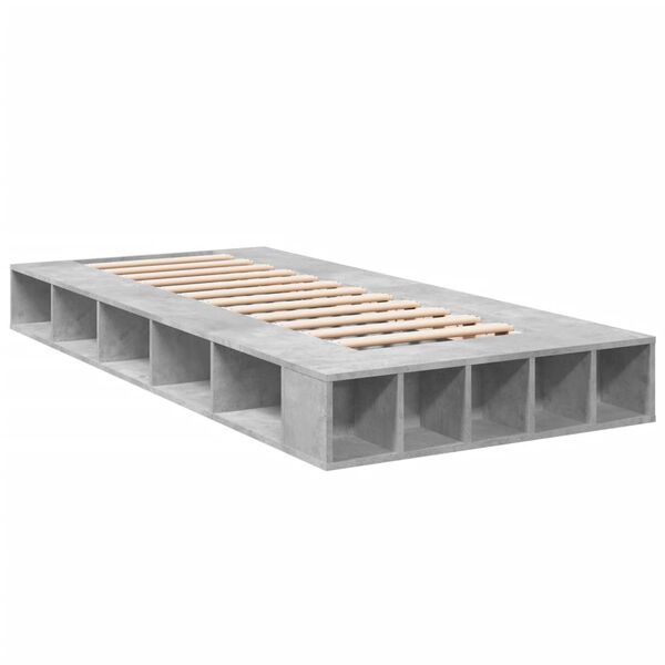 vidaXL Cadre de lit sans matelas gris b&eacute;ton 90x190 cm
