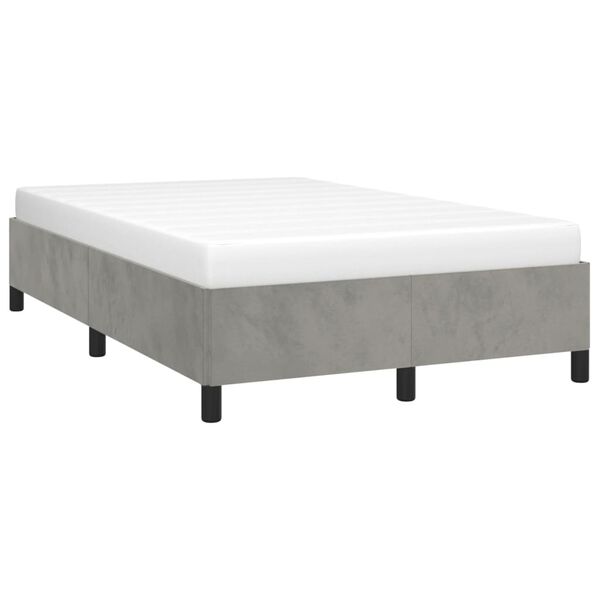 vidaXL Cadre de lit sans matelas gris clair 120x190 cm velours