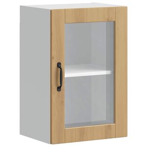 vidaXL Armoire murale de cuisine porte en verre Porto ch&ecirc;ne artisanal