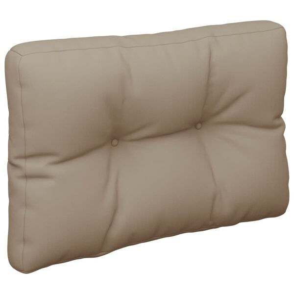 vidaXL Coussin de palette taupe 50x40x12 cm tissu