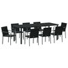 vidaXL Ensemble de salle &agrave; manger pour jardin 9 pc Noir et gris