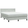 vidaXL Sommier &agrave; lattes de lit et matelas et LED gris clair 140x220cm velours