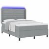 vidaXL Lit &agrave; ressort LED avec matelas Gris clair 160 x 200 cm tissu