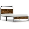 vidaXL Cadre de lit sans matelas 100x200 cm ch&ecirc;ne fum&eacute; bois ing&eacute;nierie