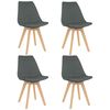 vidaXL Chaises &agrave; manger lot de 4 gris clair tissu