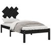 vidaXL Cadre de lit sans matelas noir 75x190 cm bois massif