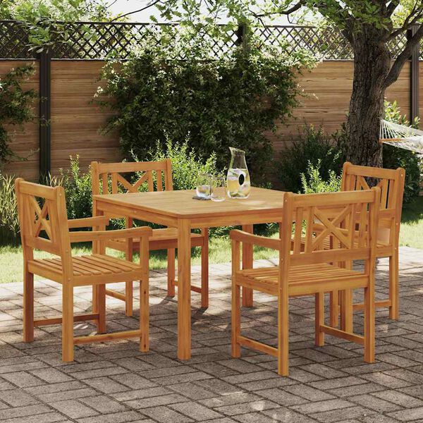 vidaXL Ensemble de salle &agrave; manger pour jardin 5 pcs Marron