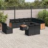 vidaXL Salon de jardin avec coussins 13 pcs noir r&eacute;sine tress&eacute;e