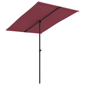 vidaXL Parasol de jardin et m&acirc;t en aluminium 2x1,5 m rouge bordeaux