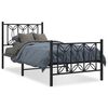 vidaXL Cadre de lit m&eacute;tal sans matelas avec pied de lit noir 90x200 cm