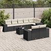 vidaXL Salon de jardin 9 pcs avec coussins noir r&eacute;sine tress&eacute;e
