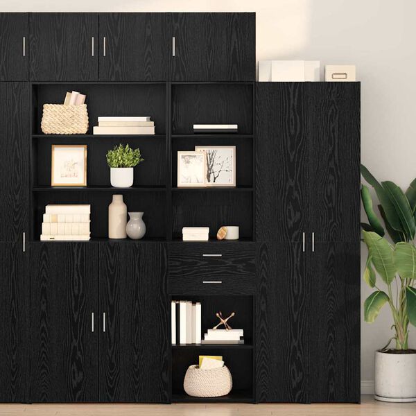 vidaXL Haut Armoire Ch&ecirc;ne noir 50 x 42,5 x 225 cm Bois d'ing&eacute;nierie