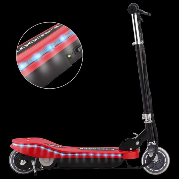 vidaXL Trottinette &eacute;lectrique avec LED 120 W Rouge