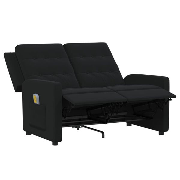 vidaXL Fauteuil de massage inclinable à 2 places noir tissu