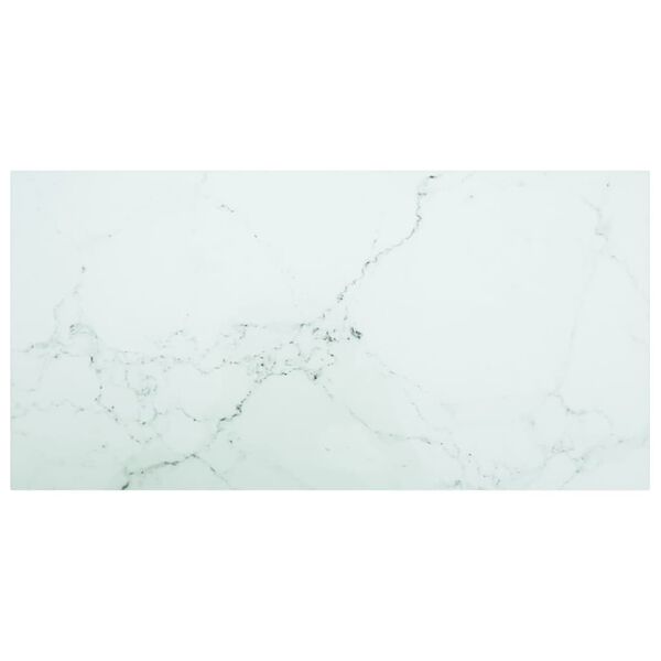 vidaXL Dessus de table blanc 100x50 cm 6 mm verre tremp&eacute; design marbre
