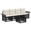 vidaXL Ensemble de canap&eacute; de jardin 5 pc Noir polyrotin