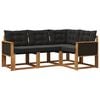 vidaXL Ensemble de canap&eacute;s d'ext&eacute;rieur 4 pc Naturel et noir