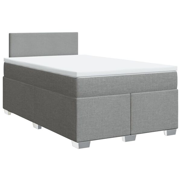 vidaXL Sommier &agrave; lattes de lit avec matelas Gris clair 120x200cm Tissu
