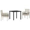vidaXL Ensemble de salle &agrave; manger pour jardin 3 pc Gris clair