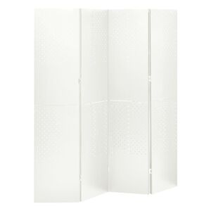 vidaXL Cloison de s&eacute;paration 4 panneaux Blanc 160x180 cm Acier