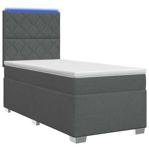 vidaXL Lit boxspring avec matelas Gris fonc&eacute; 90 x 190 cm Tissu