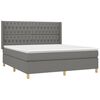vidaXL Sommier &agrave; lattes de lit avec matelas Gris fonc&eacute; 180x200cm Tissu
