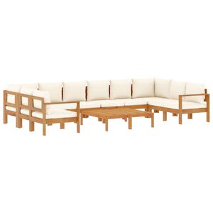 vidaXL Salon de jardin avec coussins 8 pcs bois massif d'acacia
