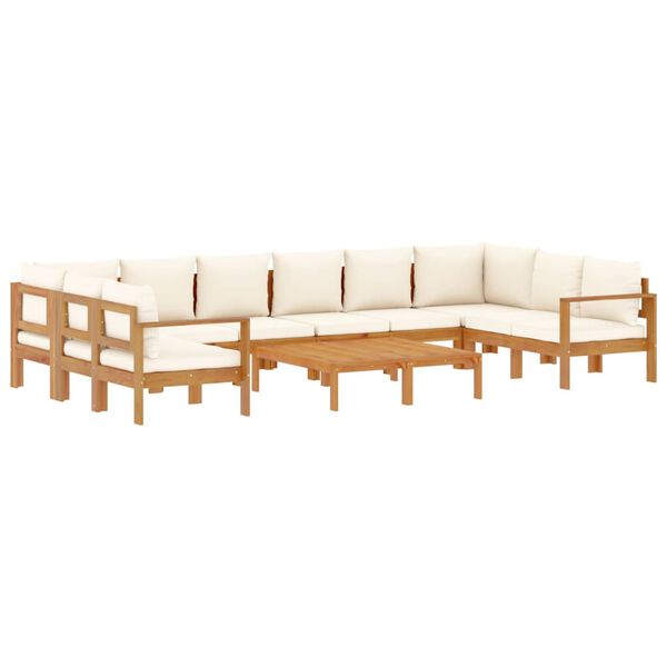 vidaXL Salon de jardin avec coussins 8 pcs bois massif d'acacia