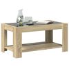 vidaXL Table basse avec LED ch&ecirc;ne sonoma 93x53x45 cm bois d'ing&eacute;nierie