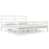 vidaXL Cadre de lit sans matelas blanc bois massif