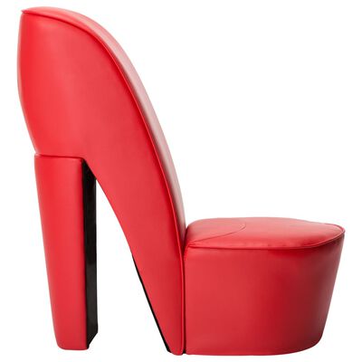 vidaXL Chaise en forme de chaussure à talon haut Rouge Similicuir