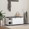 vidaXL Banc d'entr&eacute;e Blanc 100 x 38 x 46 cm Bois Ing&eacute;nierie et Tissu