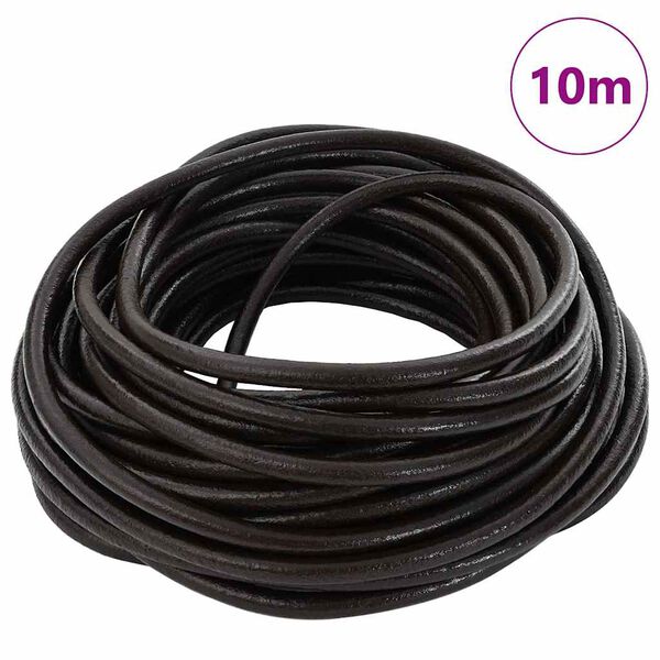 vidaXL Corde en Cuir Marron foncé Ø4 mm x 10 m Cuir