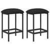 vidaXL Tabouret de bar 2 pcs Noir 40 x 32 x 74 cm Bois d'ing&eacute;nierie