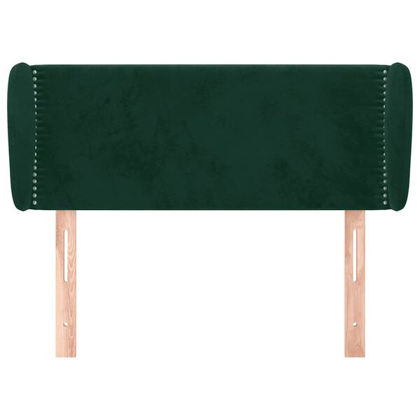 vidaXL T&ecirc;te de lit avec oreilles Vert fonc&eacute; 83x23x78/88 cm Velours
