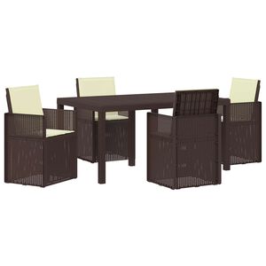 vidaXL Ensemble de salle &agrave; manger pour jardin 5 pc Marron et cr&egrave;me PP