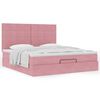 vidaXL Cadre de lit ottoman avec matelas rose 200x200 cm velours