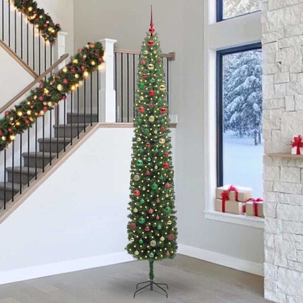vidaXL Sapin de No&euml;l artificiel Vert 300 cm PVC et acier et plastique