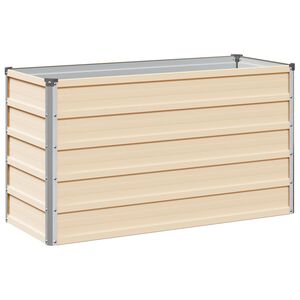 vidaXL Jardin sur&eacute;lev&eacute; Ivoire 100 x 40 x 55 cm acier lamin&eacute; &agrave; froid