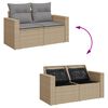 vidaXL Salon de jardin avec coussins 4 pcs beige résine tressée