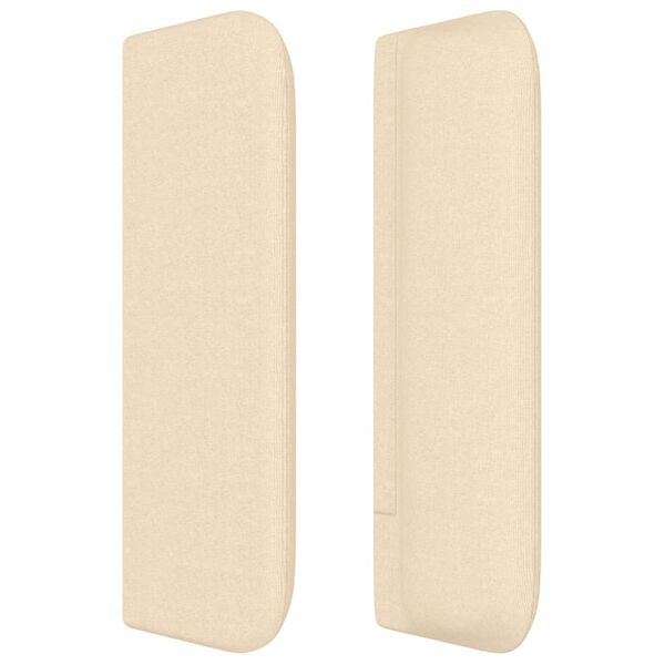 vidaXL T&ecirc;te de lit avec oreilles Cr&egrave;me 147x16x78/88 cm Tissu