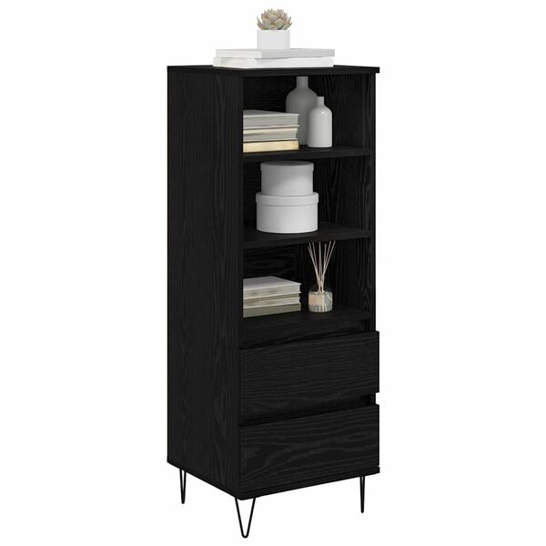 vidaXL Haut Armoire Ch&ecirc;ne noir 40 x 36 x 110 cm Bois d'ing&eacute;nierie