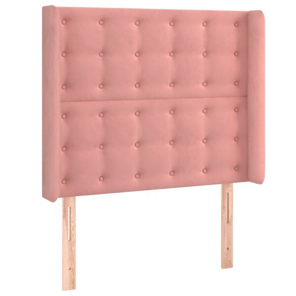 vidaXL T&ecirc;te de lit &agrave; LED Rose 103x16x118/128 cm Velours
