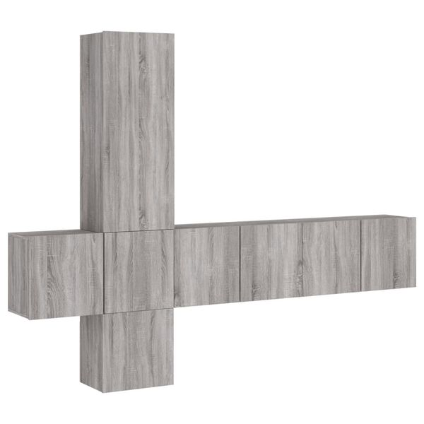 vidaXL Unit&eacute;s murales TV 5 pcs sonoma gris bois d'ing&eacute;nierie