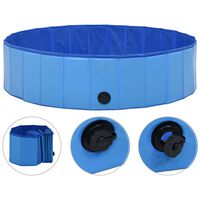 vidaXL Piscine pliable pour chiens Bleu 120x30 cm PVC