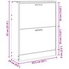 vidaXL Meuble &agrave; chaussures en bois avec 2 compartiments Blanc